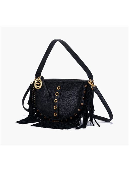 fringes shoulder bag synt.tumbled LA CARRIE | 152M-DB-172-TBSBLACK
